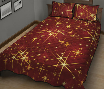 Christmas Sparkle Print Quilt Bed Set