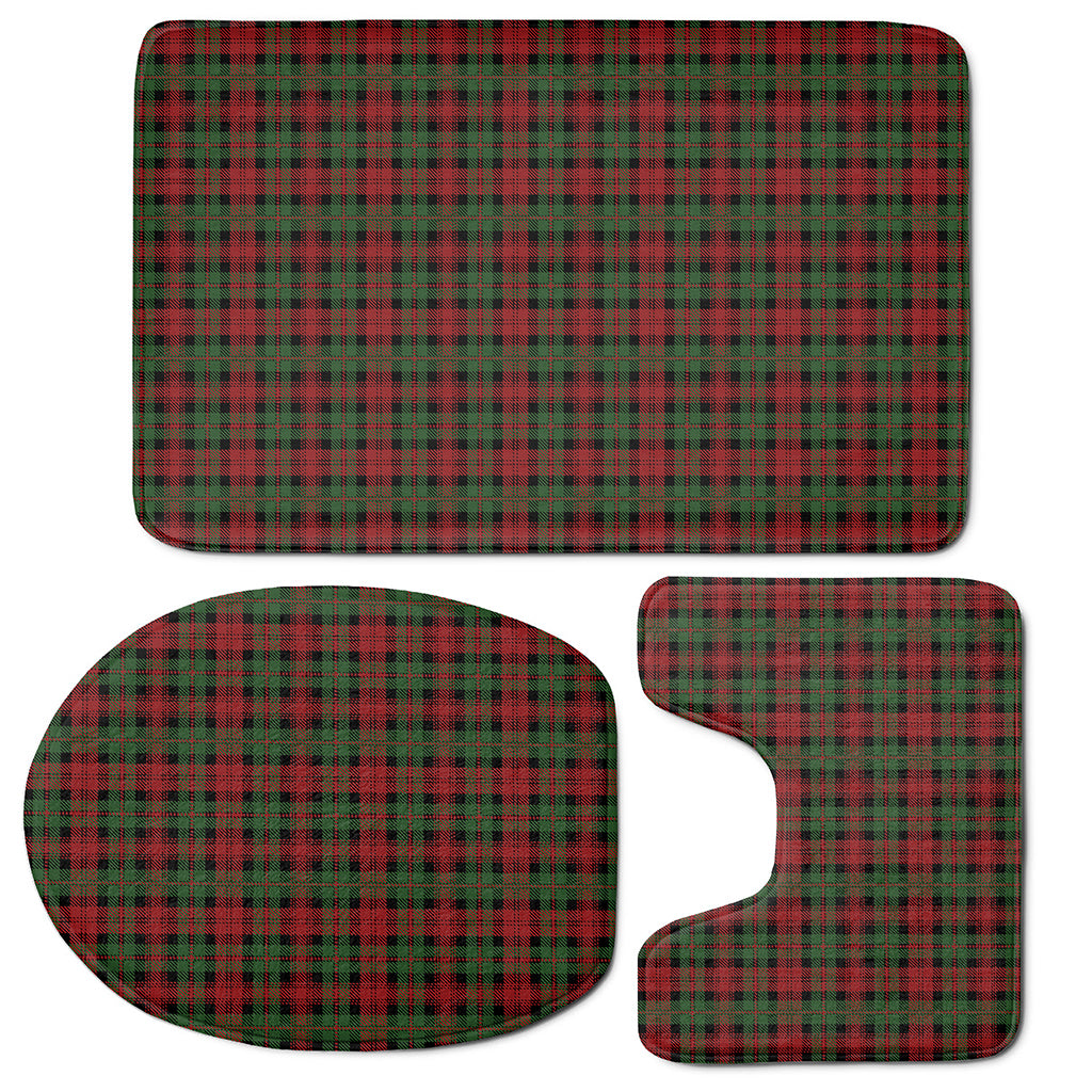 Christmas Tartan Pattern Print 3 Piece Bath Mat Set