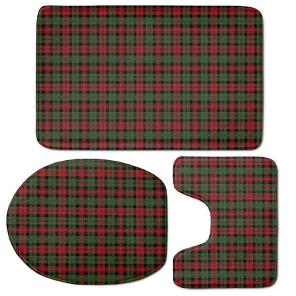 Christmas Tartan Pattern Print 3 Piece Bath Mat Set