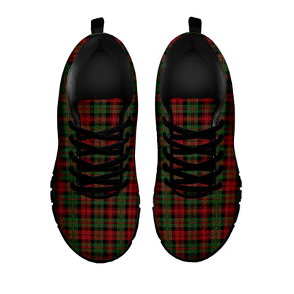 Christmas Tartan Pattern Print Black Sneakers