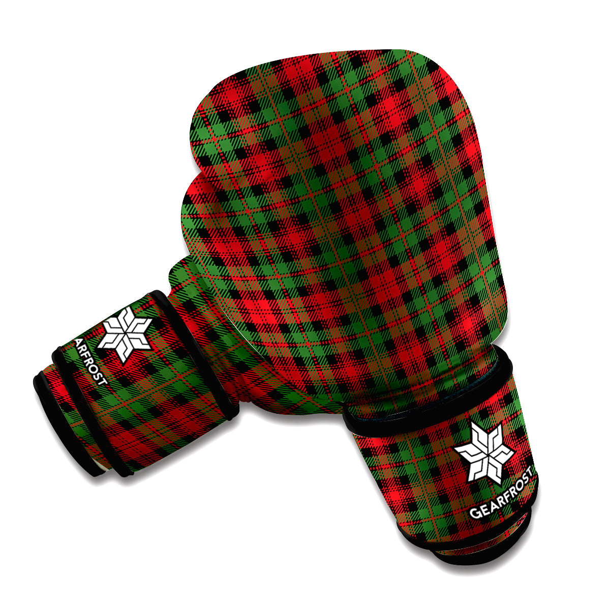 Christmas Tartan Pattern Print Boxing Gloves