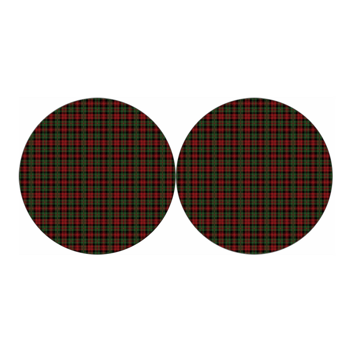 Christmas Tartan Pattern Print Car Coasters