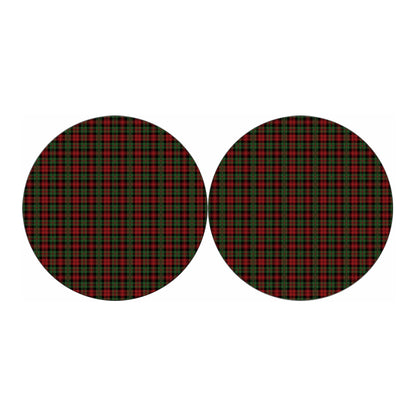 Christmas Tartan Pattern Print Car Coasters