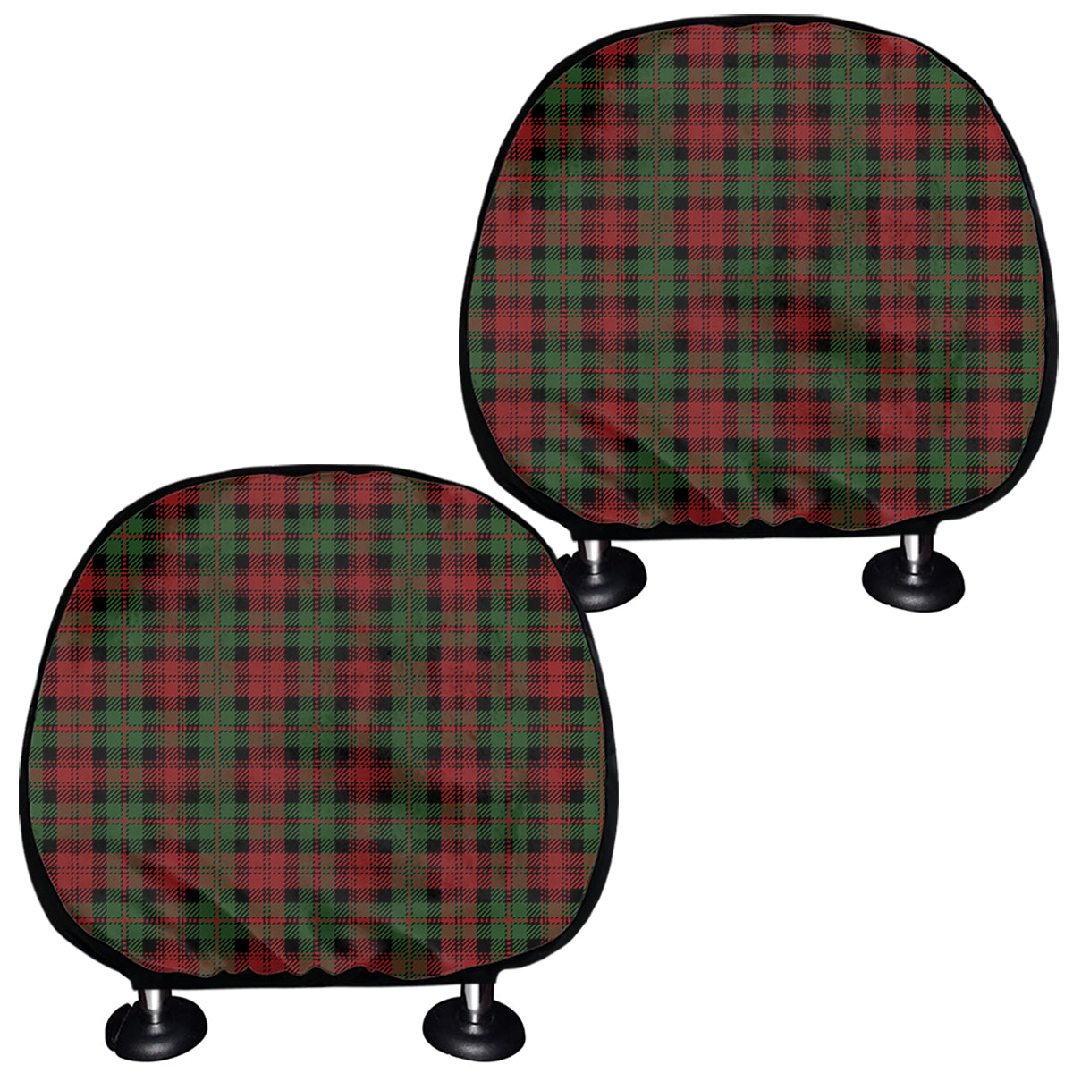 Christmas Tartan Pattern Print Car Headrest Covers