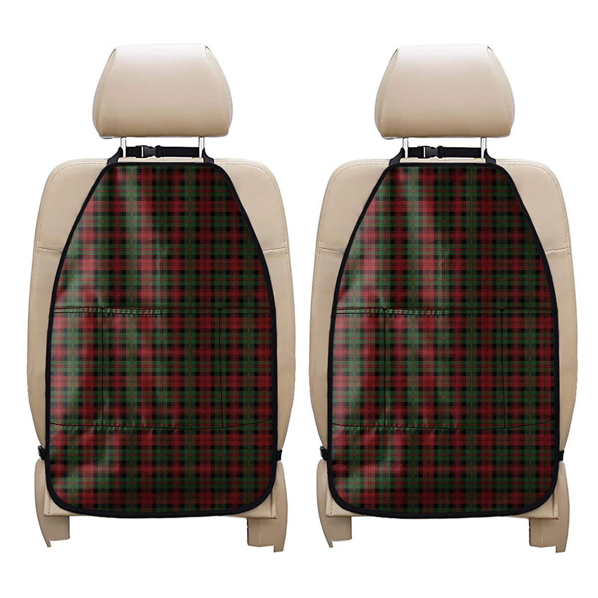 Christmas Tartan Pattern Print Car Seat Organizers