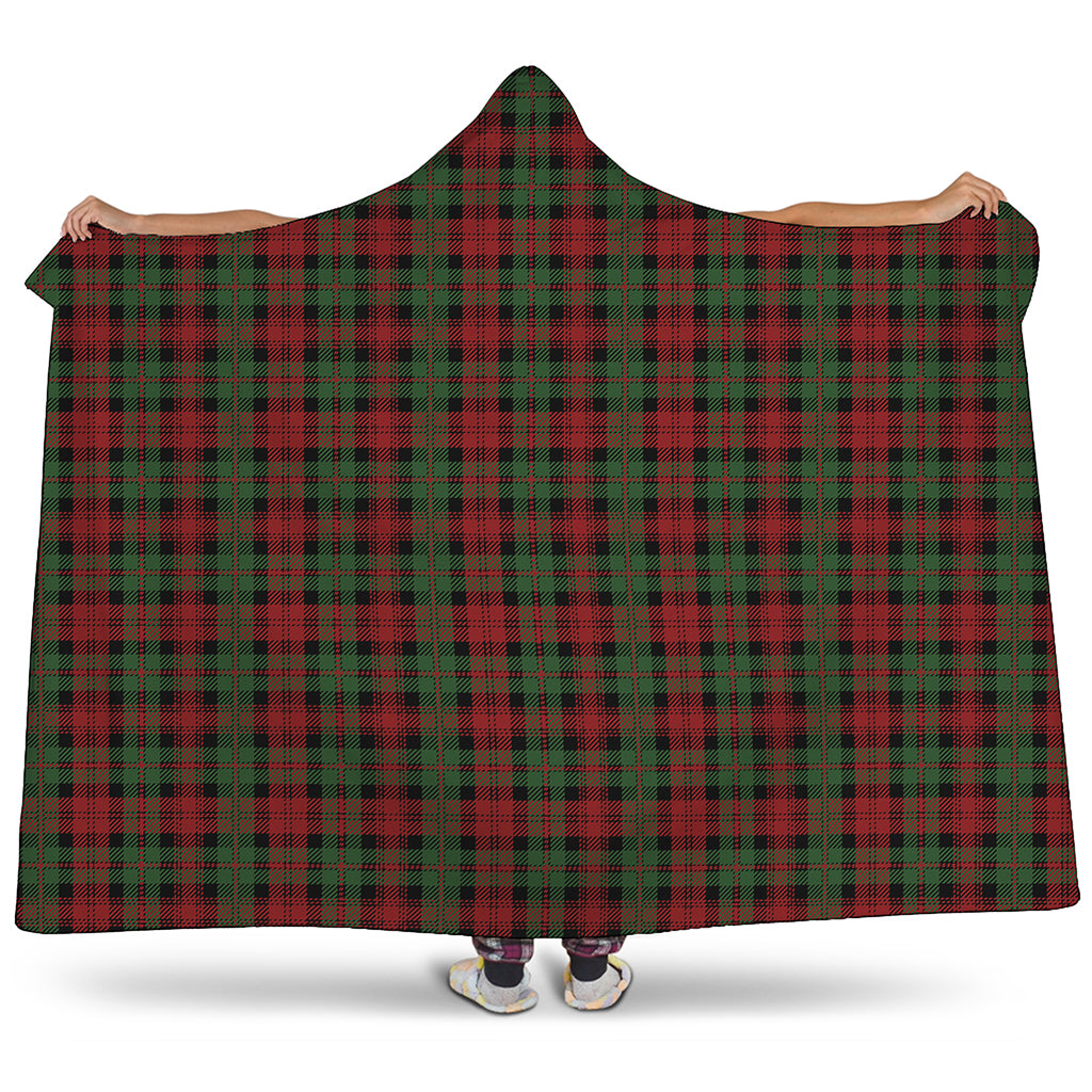 Christmas Tartan Pattern Print Hooded Blanket