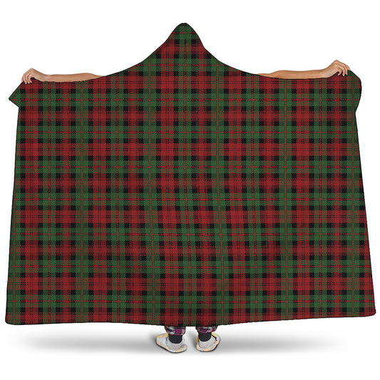 Christmas Tartan Pattern Print Hooded Blanket