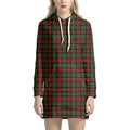 Christmas Tartan Pattern Print Pullover Hoodie Dress