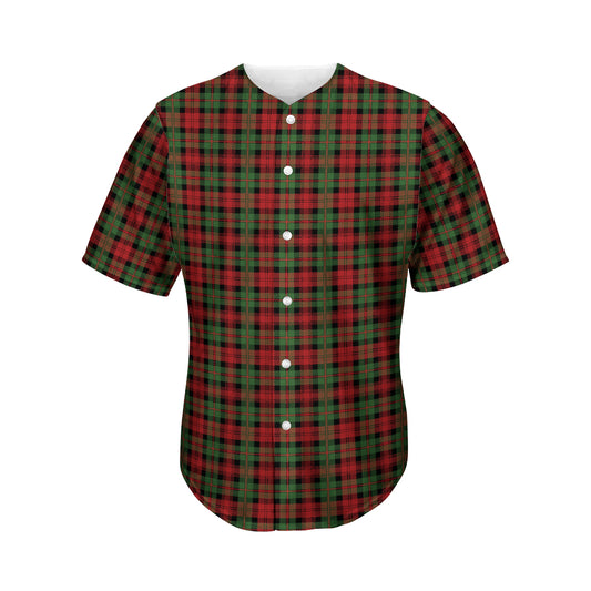 Christmas Tartan Pattern Print Men's Baseball Jersey