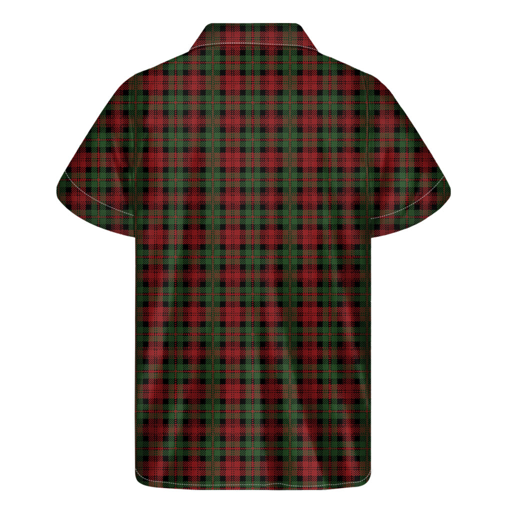 Christmas Tartan Pattern Print Men's Short Sleeve Shirt