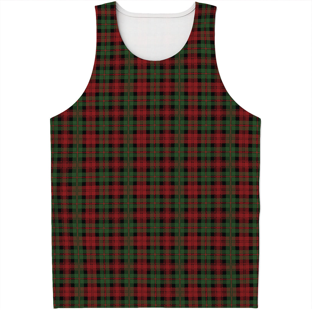 Christmas Tartan Pattern Print Men's Tank Top