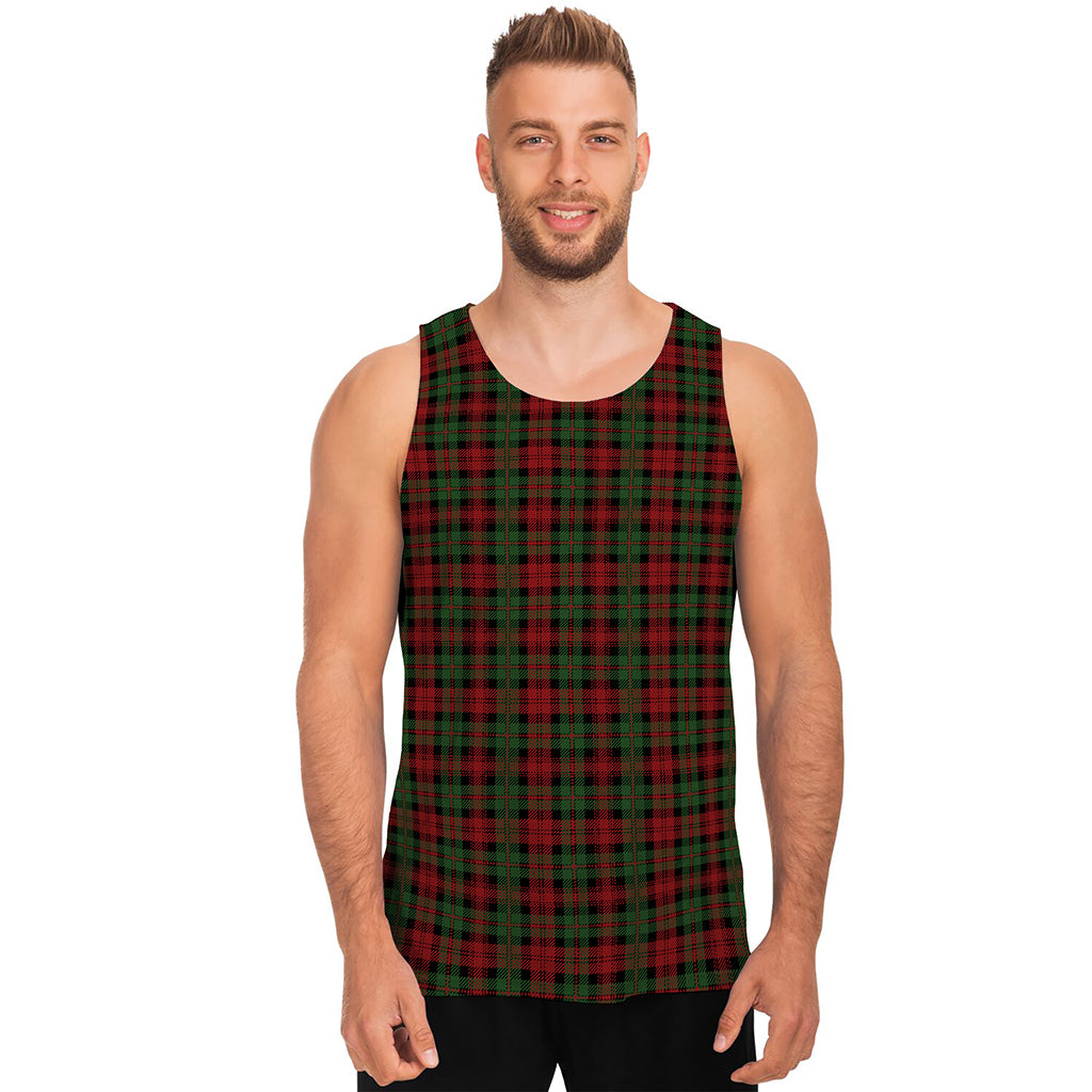 Christmas Tartan Pattern Print Men's Tank Top