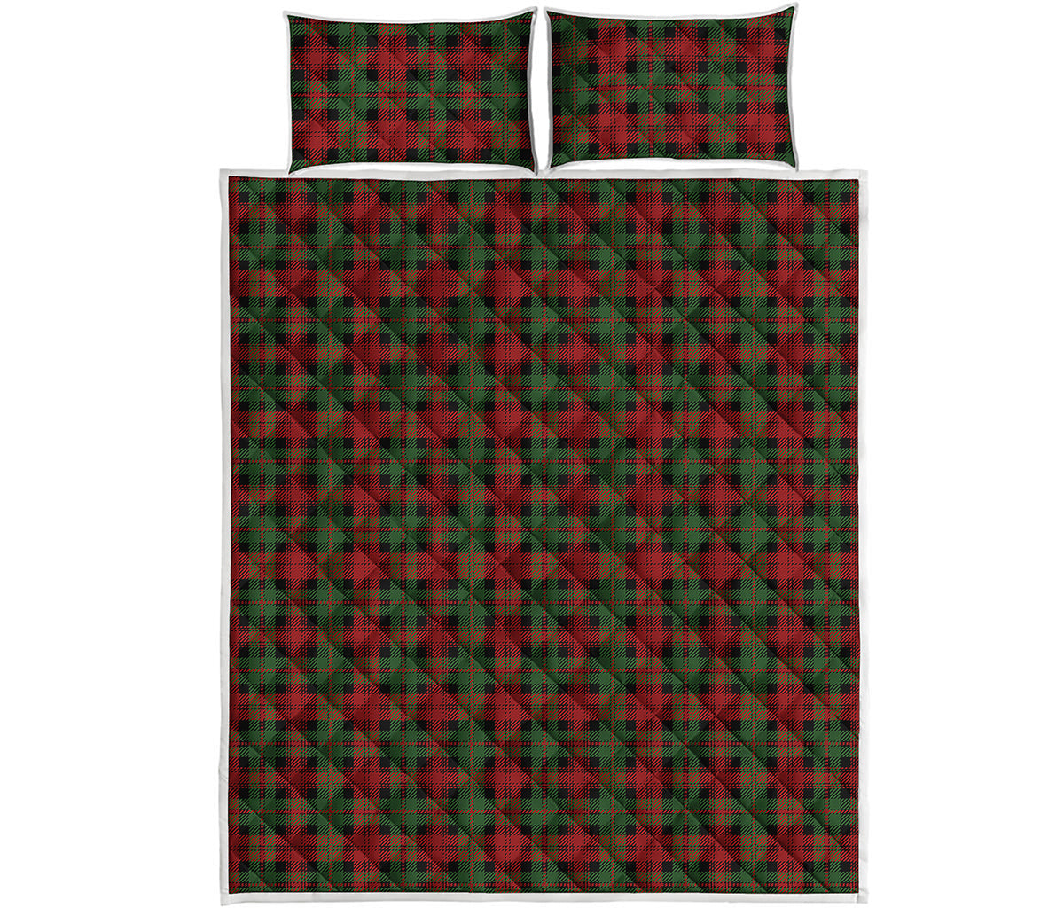 Christmas Tartan Pattern Print Quilt Bed Set