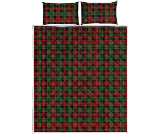 Christmas Tartan Pattern Print Quilt Bed Set