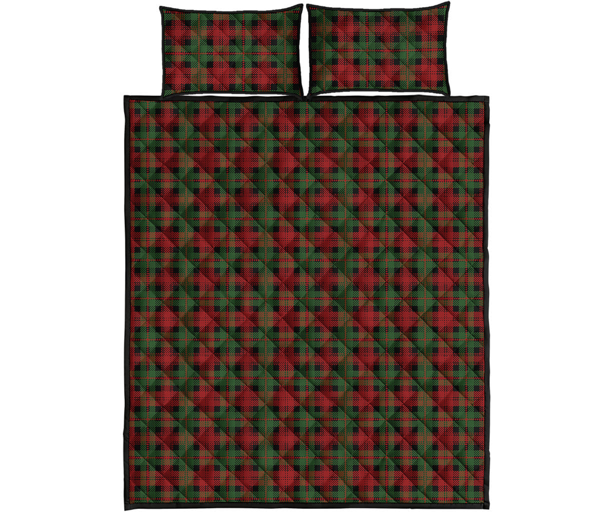 Christmas Tartan Pattern Print Quilt Bed Set