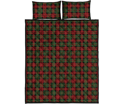 Christmas Tartan Pattern Print Quilt Bed Set