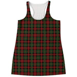 Christmas Tartan Pattern Print Women's Racerback Tank Top