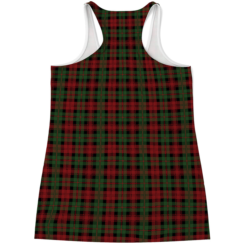 Christmas Tartan Pattern Print Women's Racerback Tank Top