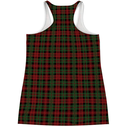 Christmas Tartan Pattern Print Women's Racerback Tank Top