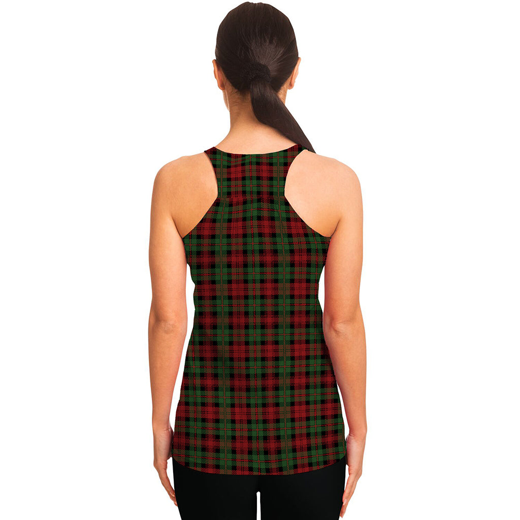 Christmas Tartan Pattern Print Women's Racerback Tank Top