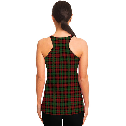 Christmas Tartan Pattern Print Women's Racerback Tank Top