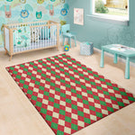 Christmas Themed Argyle Pattern Print Area Rug
