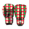 Christmas Themed Argyle Pattern Print Boxing Gloves