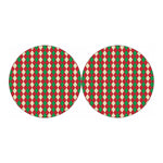 Christmas Themed Argyle Pattern Print Car Coasters