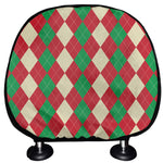 Christmas Themed Argyle Pattern Print Car Headrest Covers