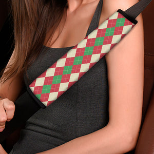 Christmas Themed Argyle Pattern Print Car Seat Belt Covers