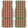 Christmas Themed Argyle Pattern Print Front and Back Car Floor Mats