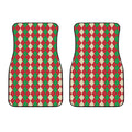 Christmas Themed Argyle Pattern Print Front Car Floor Mats