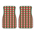 Christmas Themed Argyle Pattern Print Front Car Floor Mats