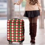 Christmas Themed Argyle Pattern Print Luggage Cover