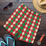 Christmas Themed Argyle Pattern Print Men's Shorts