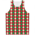 Christmas Themed Argyle Pattern Print Men's Tank Top