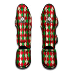 Christmas Themed Argyle Pattern Print Muay Thai Shin Guard