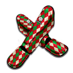 Christmas Themed Argyle Pattern Print Muay Thai Shin Guard