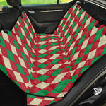 Christmas Themed Argyle Pattern Print Pet Car Back Seat Cover