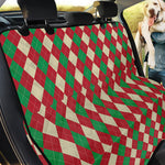 Christmas Themed Argyle Pattern Print Pet Car Back Seat Cover