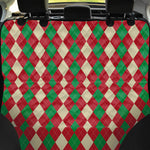 Christmas Themed Argyle Pattern Print Pet Car Back Seat Cover