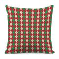 Christmas Themed Argyle Pattern Print Pillow Cover