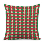 Christmas Themed Argyle Pattern Print Pillow Cover