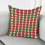 Christmas Themed Argyle Pattern Print Pillow Cover