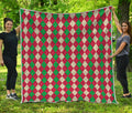 Christmas Themed Argyle Pattern Print Quilt