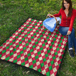 Christmas Themed Argyle Pattern Print Quilt