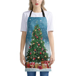 Christmas Tree And Snow Print Apron