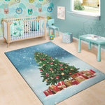 Christmas Tree And Snow Print Area Rug
