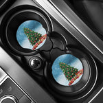 Christmas Tree And Snow Print Car Coasters