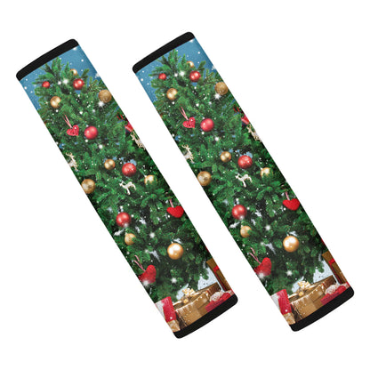 Christmas Tree And Snow Print Car Seat Belt Covers